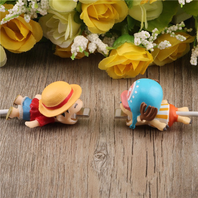 Phụ kiện bảo vệ dây cáp sạc USB kiểu dáng One Piece Chopper Luffy Zoro dễ thương