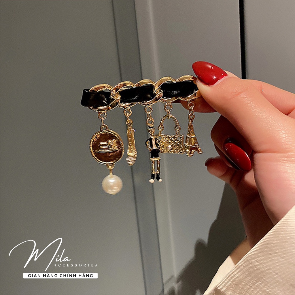 Cài áo cute nữ vintage đính đá đẹp MILA ❤️HOTTREND❤️ phong cách hàn quốc thời thượng PK107 Mila Accessories