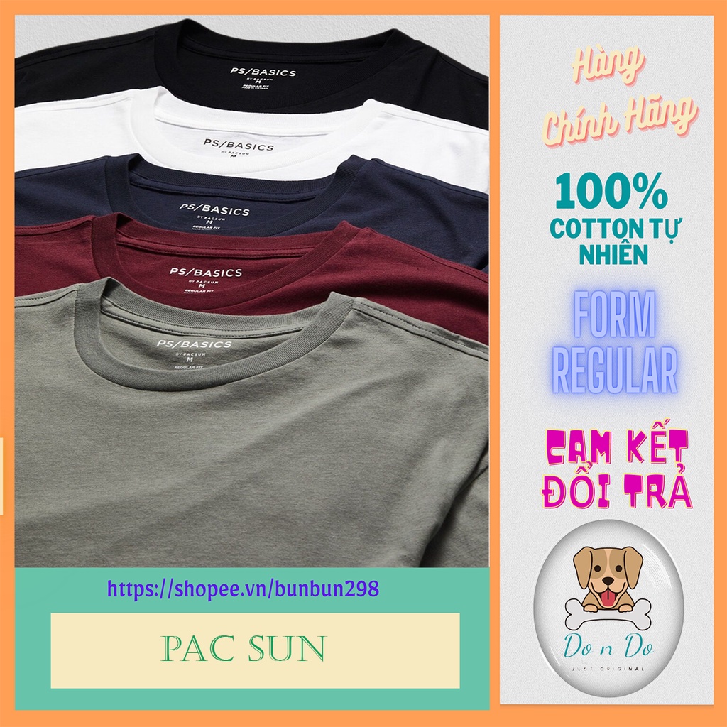 Áo Thun Nam Trơn Thương Hiệu Pacsun - Chất Liệu Cotton Eco