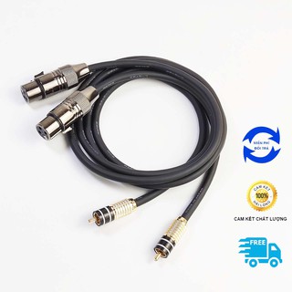 Dây canon ra AV dài 1m, Dây Canare Nhật, Jack canon Liton kết hợp jack AV 24k cao cấp