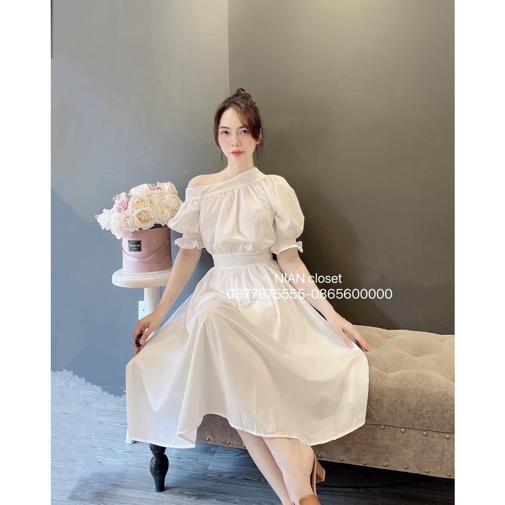 Đầm lệch vai thiết kế dáng xòe DN155