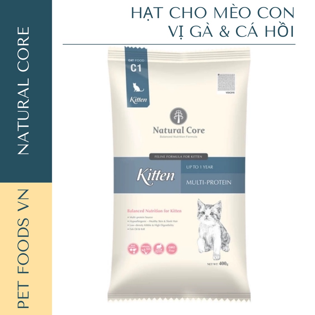 Hạt cho mèo con NATURAL CORE KITTEN 400g