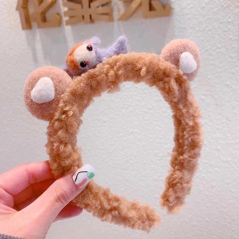 Băng Đô Cài Tóc Hình Tai Thú Nhồi Bông Đáng Yêu Dành Cho Nữ