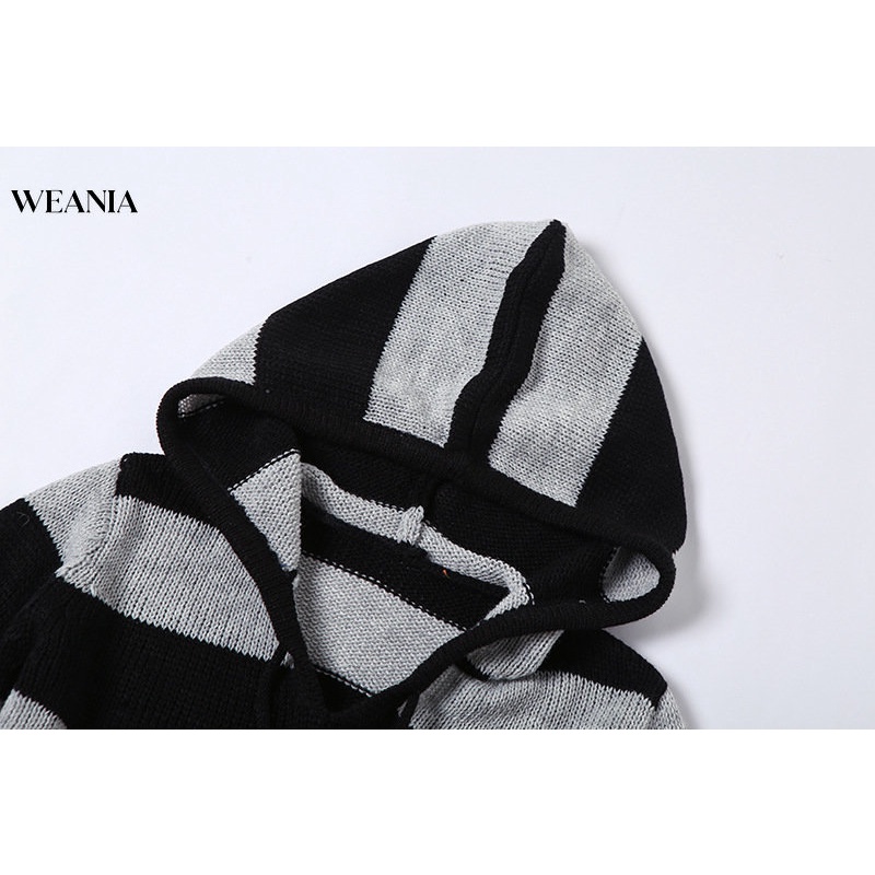 Áo Sweater Dệt Kim Kẻ Sọc Thời Trang Cho Nữ