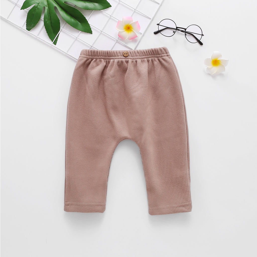 Quần len tăm đáp cúc co giãn cao cấp 6 màu cho bé