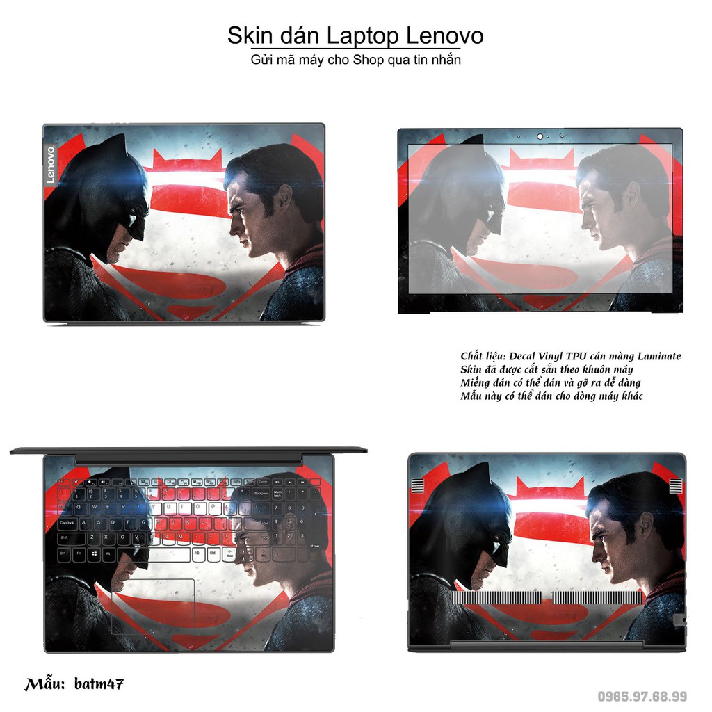 Skin dán Laptop Lenovo in hình Người dơi _nhiều mẫu 2 (inbox mã máy cho Shop)