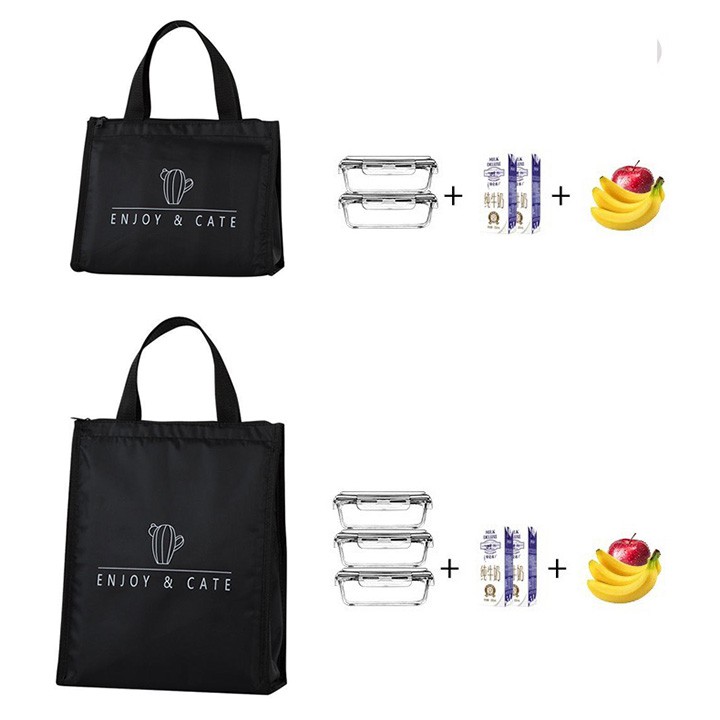 [Nhiều size + Túi lưới bên trong] Túi giữ nhiệt đựng hộp cơm 3 lớp giữ nhiệt khóa kéo TĐC08