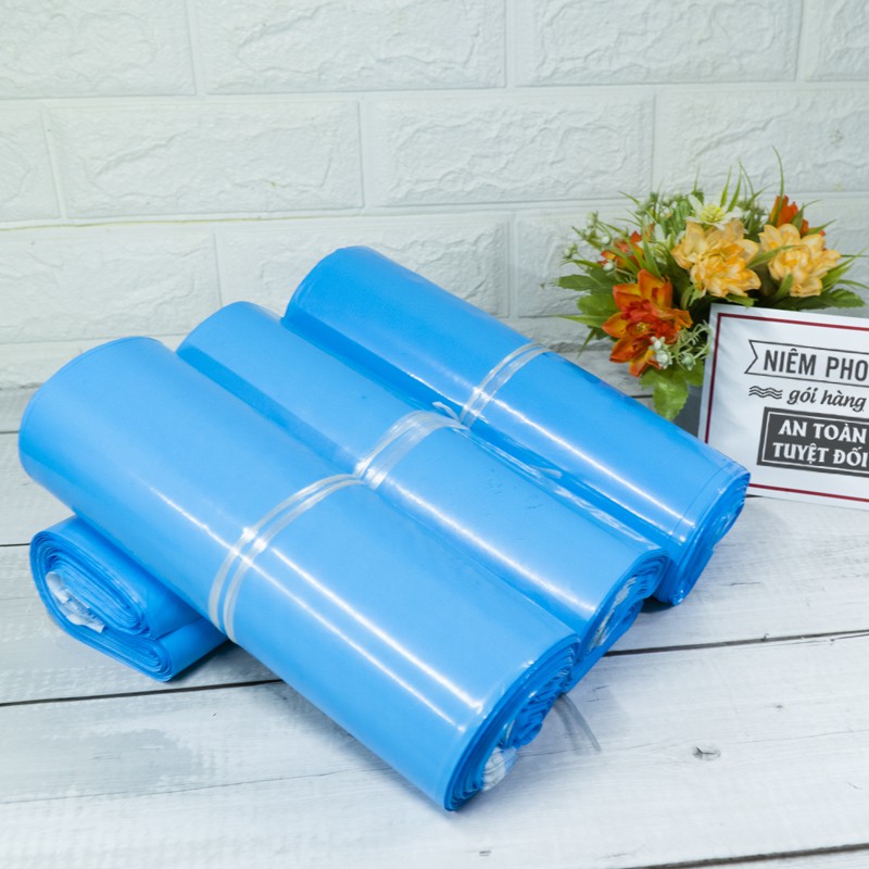 Túi Đóng Hàng Niêm Phong Có Sẵn Băng Keo Tự Dính, Siêu Dai, Tiết Kiệm Chi Phí Màu Xanh Blue Size 17x30