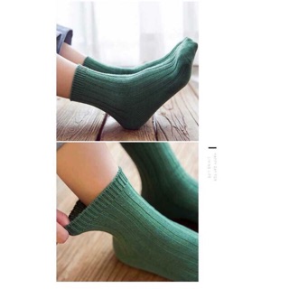 Combo 10 đôi tất len gân cổ cao #dệt_tay hàn quốc