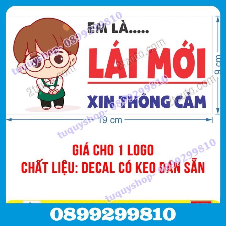 LOGO TEM DÁN EM LÀ LÁI MỚI XIN HÃY THÔNG CẢM, MẪU RIÊNG CHO NAM VÀ NỮ NGỘ NGHĨNH ĐÁNG YÊU HẾT MỨC