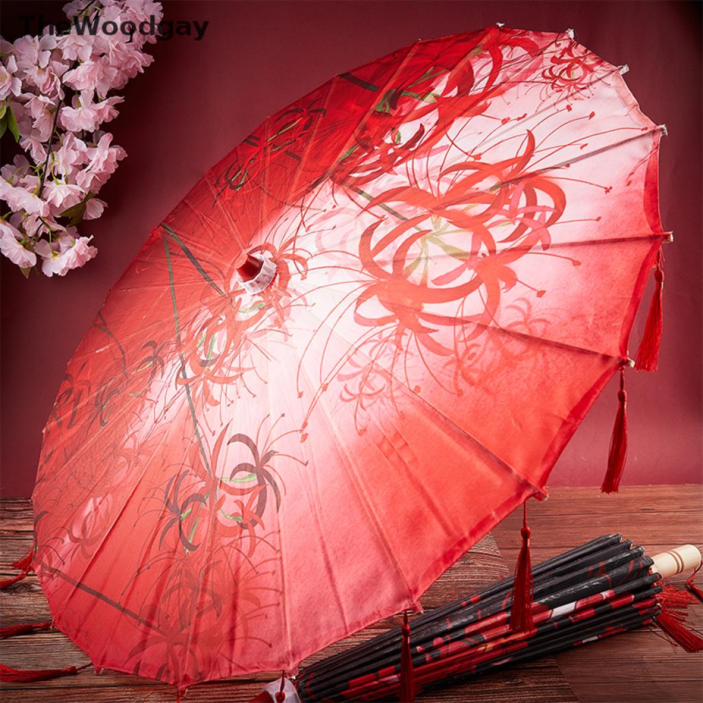 【the】 Other shore flower silk cloth lace umbrella photography props tassel umbrella .