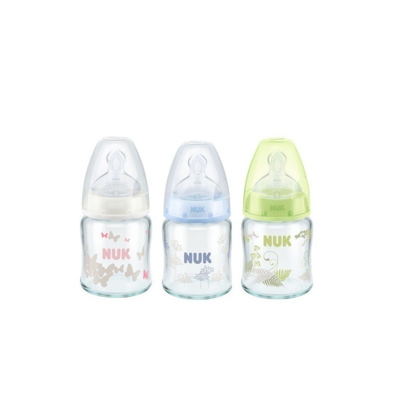 Bình sữa NUK thủy tinh 120 - 240ml ty Silicone S1-M
