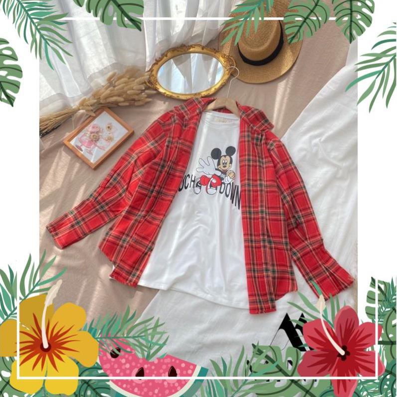 [SALE_50%] SET ÁO THUN MICKEY + SƠ MI CARO- Chất liệu cao cấp - Phiên bản Mickey - [CAO CẤP] [FLASHSALE] | BigBuy360 - bigbuy360.vn