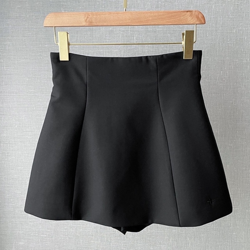 Chân váy đen chữ a ngắn công sở dáng dài ôm xòe nhẹ cạp liền có quần trong xếp 2 viền ly - Chân váy cạp lưng cao bigsize
