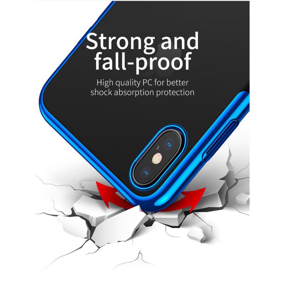 Ốp lưng trong suốt viền si màu Glitter cho iPhone XR/Xs Max Hãng Baseus