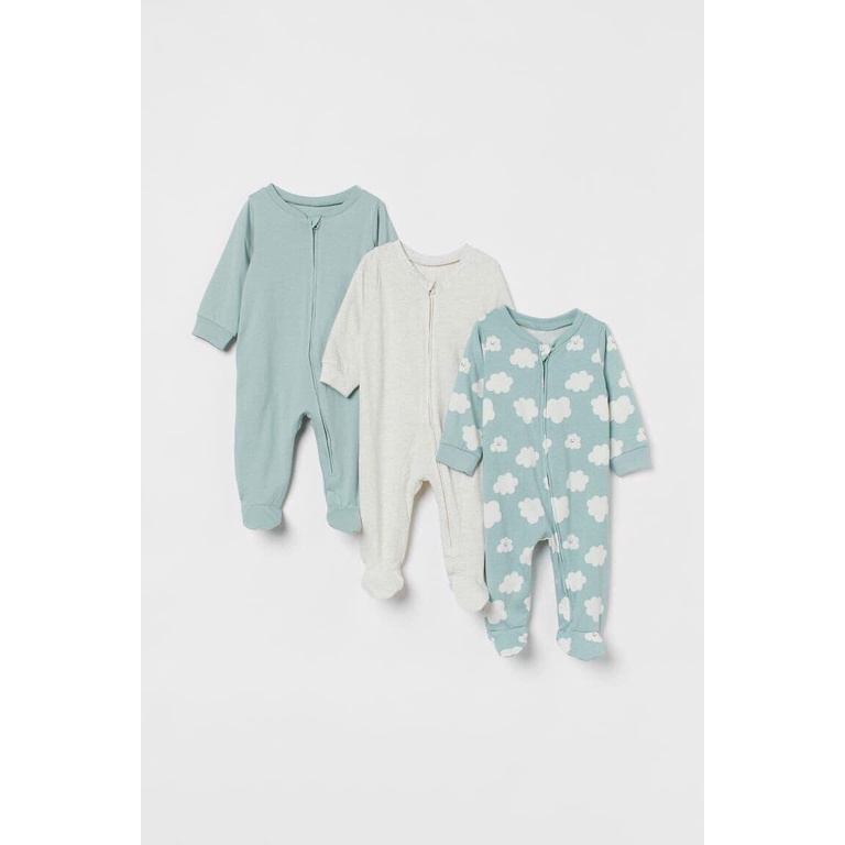 {Sz 0/1-6m} Body cotton H.M, sleepsuit xuất xịn cực đẹp phom to