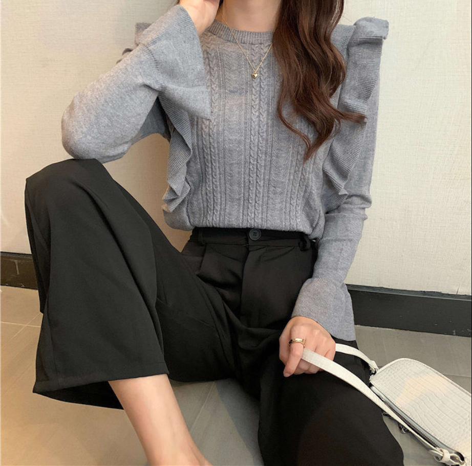Áo Sweater Dệt Kim Thiết Kế Xinh Xắn Cho Nữ