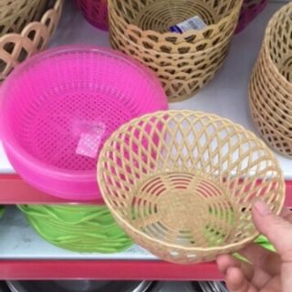 Rổ nhựa giả mây 20, 25cm.