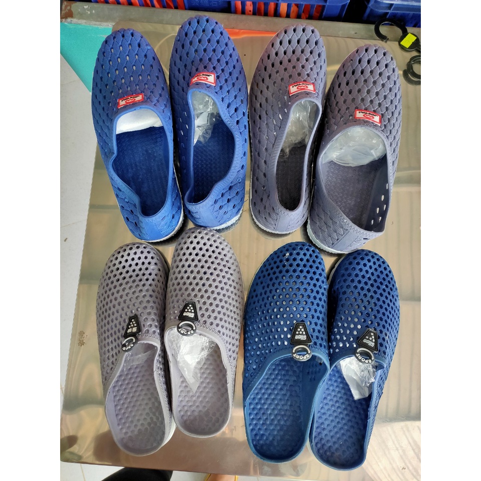 Giày sục, sục nhựa dẻo lỗ tổ ong Đi mưa nắng, giày bảo hộ lao động nam nữ