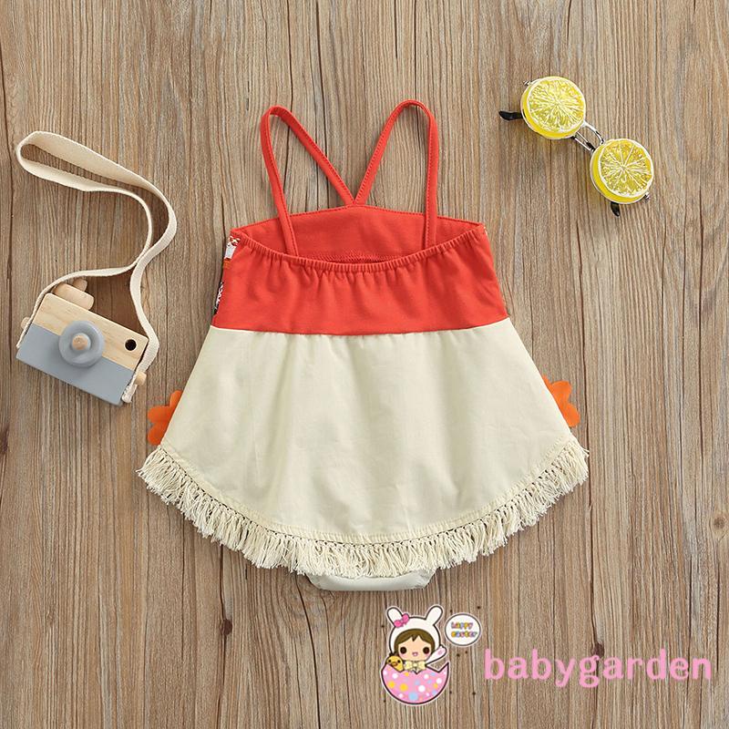 Áo liền quần hở vai không tay họa tiết hoa xinh xắn cho bé gái 0-24 tháng tuổi