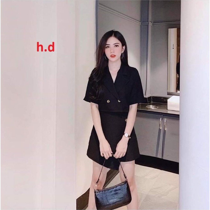 [Mã FAXANH245 giảm 10K đơn 50K] Sét vec đen croptop+chân váy lệch HĐ12 | BigBuy360 - bigbuy360.vn