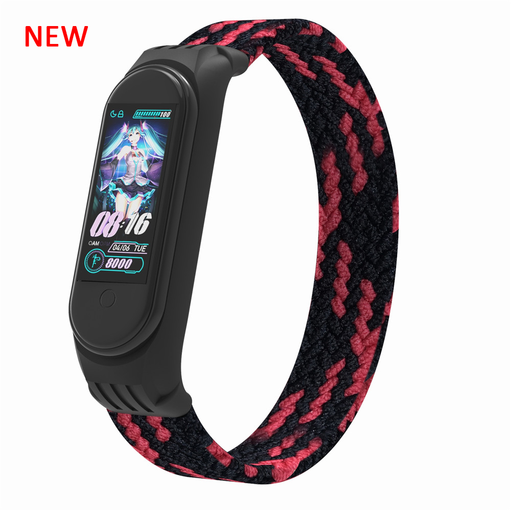 Dây Đeo Thay Thế Chất Liệu Nylon Cho Xiaomi Mi Band 5 3 4	Silicone	Vòng Đeo Tay Cá Tính Cho Đồng Hồ Thông Minh Miband M3 M4 M5 Xi