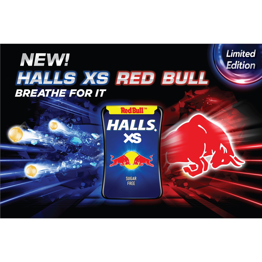 KẸO NGẬM KHÔNG ĐƯỜNG HALLS XS HỘP 13.8G VỊ RED BULL ĂN CỰC ĐÃ CỰC NGON