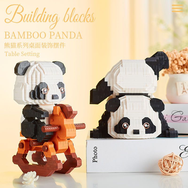 Hộp Đựng Bút Bằng Gỗ Tre Họa Tiết Gấu Trúc Lego Độc Đáo