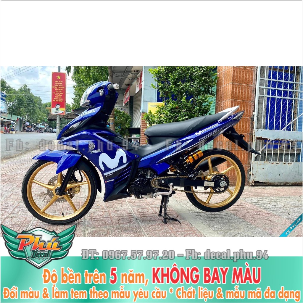 Tem rời Exciter 135 Movistar xanh trắng (X) -1