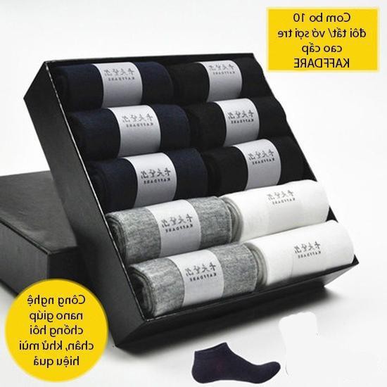 HCM- Hộp quà tặng  KAFFDARE 10 đôi vớ NAM CỔ NGẮN- chất liệu 95% vải cotton - Hàng Xuất Nhật / vớ khử m
