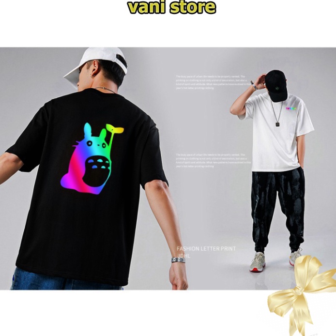 [Tặng Quà] Áo thun unisex tay lỡ Totoro siêu đáng yêu phản quang 7 màu . | BigBuy360 - bigbuy360.vn