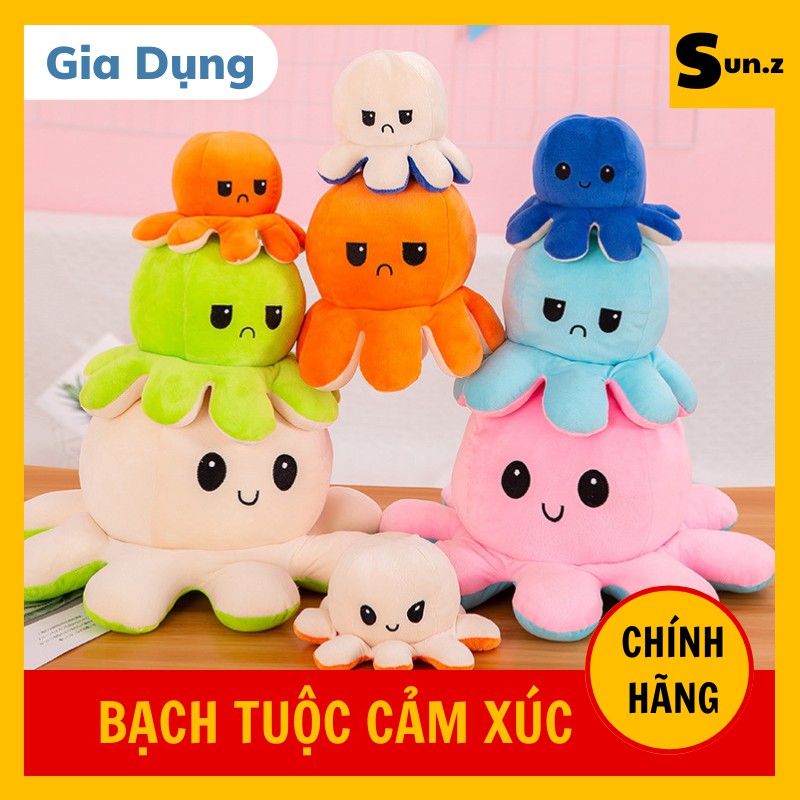 Gấu Bông Bạch Tuộc 2 Mặt, Bạch Tuộc Cảm Xúc Bông Nhiều Màu Cao Cấp