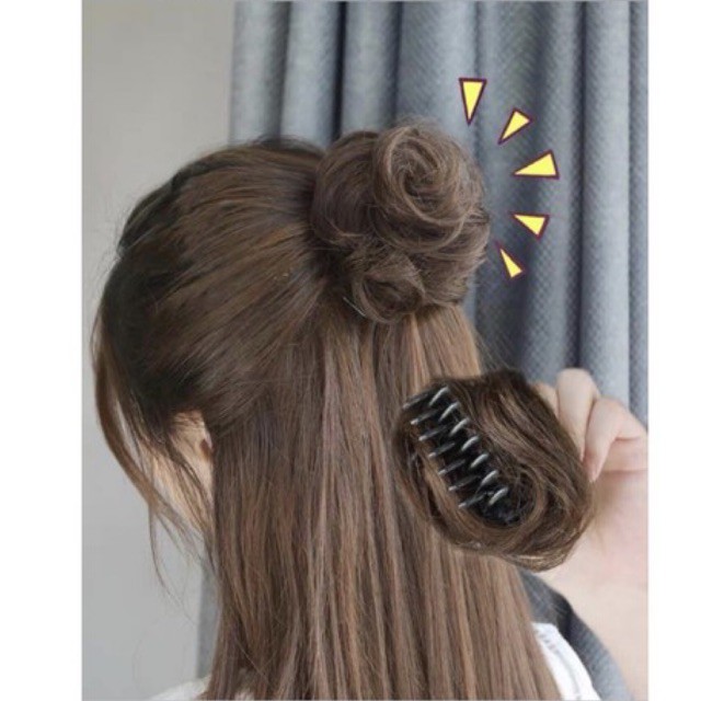 Tóc giả búi ngoạm mini