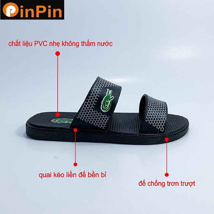 dép nam quai ngang thời trang PinPin chất liệu pvc nhẹ không thấm nước đế chống trơn trượt - hh011