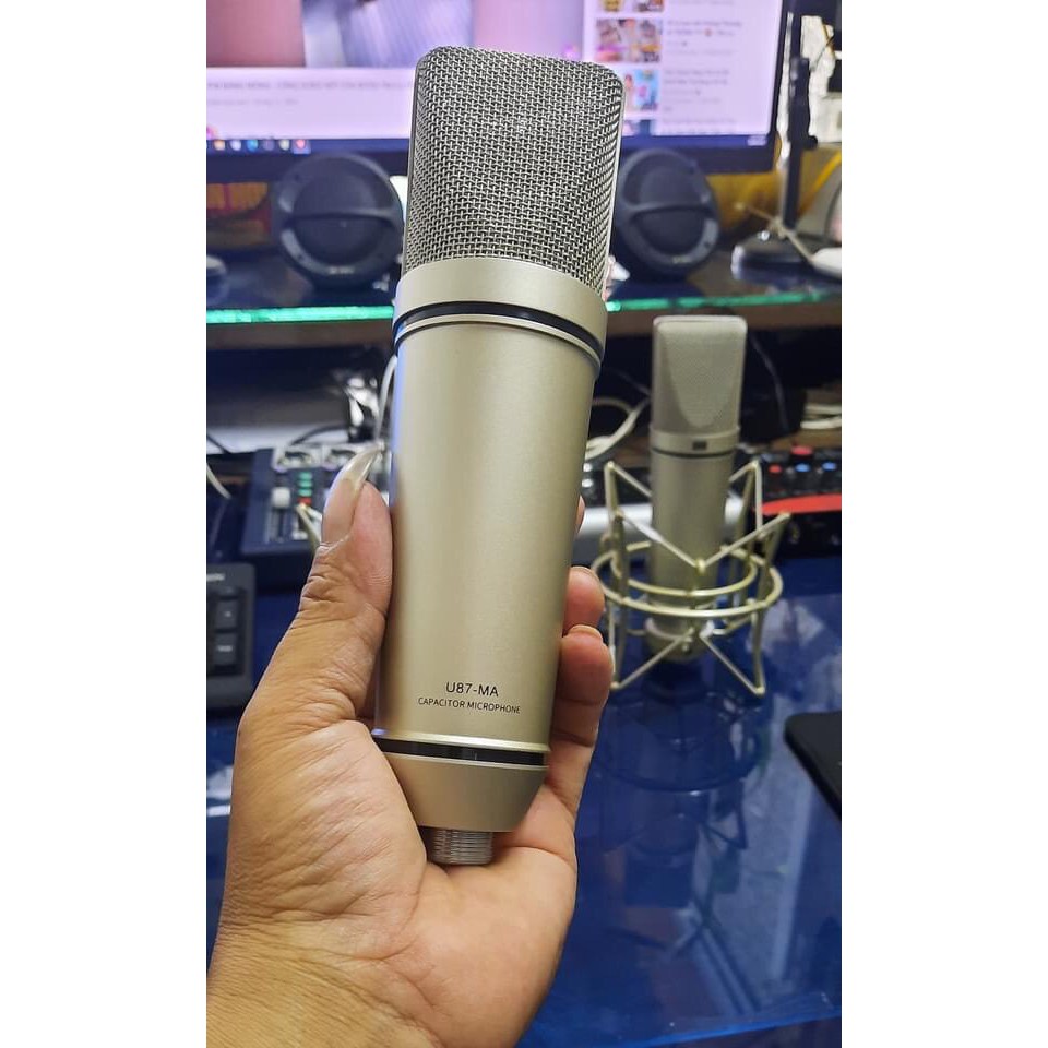 Micro Thu Âm Livestream karaoke MA87- U87 Cực Nhạy bắt âm tốt micro hút siêu nhẹ bảo hành 12 tháng