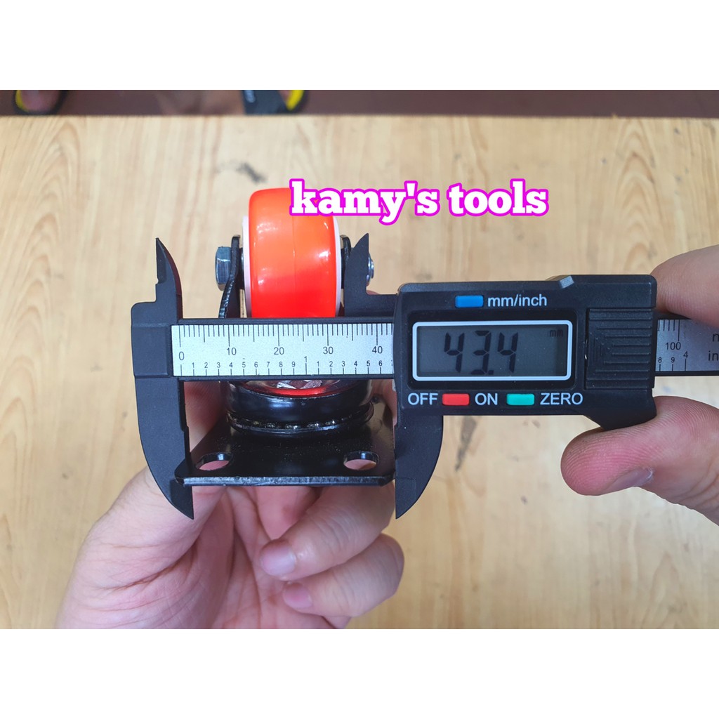 Bánh xe pu nhỏ xoay đường kính 40mm đế 43x60mm