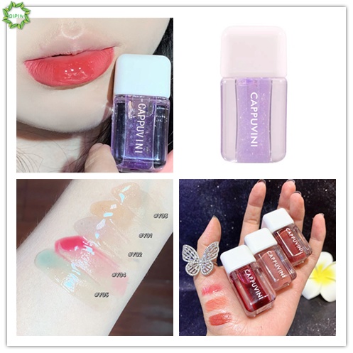 [Hàng mới về] Son bóng dưỡng ẩm ánh gương trong suốt Cappuvini 3g vỏ dáng vuông nhỏ dành cho bạn gái