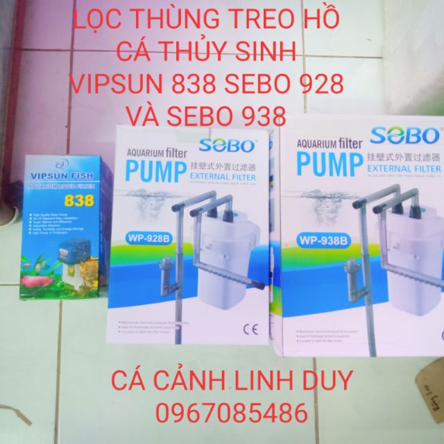 LỌC THÙNG TREO HỒ CÁ CẢNH VIPSUN 838 SOBO 928 VÀ 938