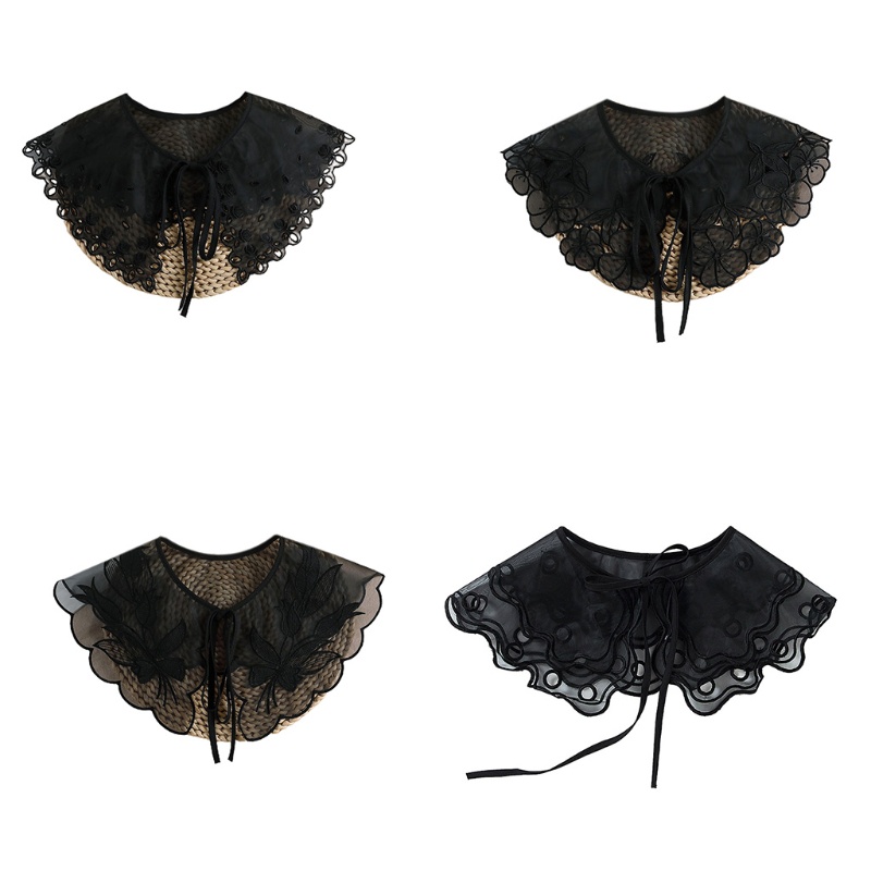 Cổ Áo Giả Thêu Hoa Có Thể Tháo Rời Cho Nữ