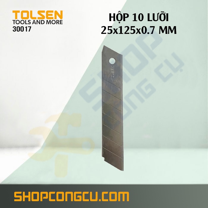 Lưỡi dao thép SK5 to (10 lưỡi) 25x125x0.7 MM Tolsen 30017