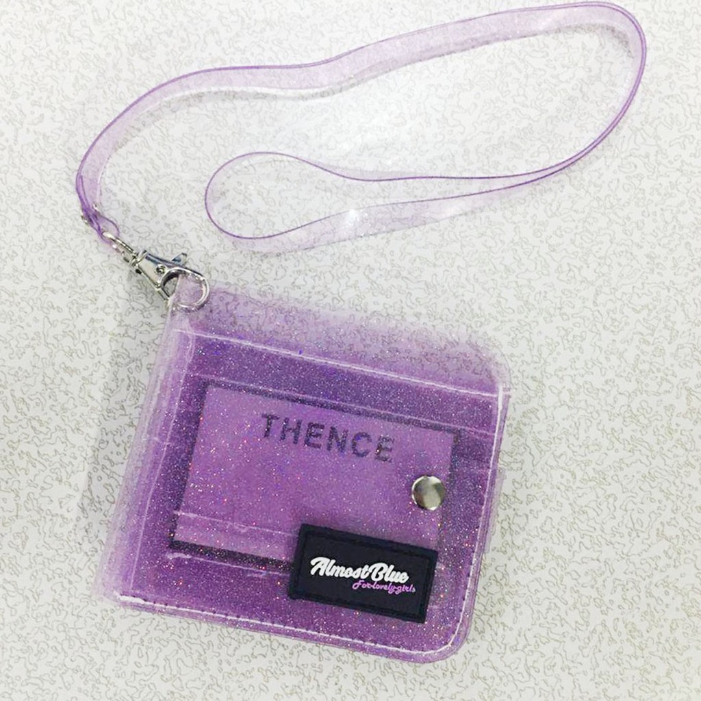 PVC trong suốt gấp dây ví ví đựng thẻ