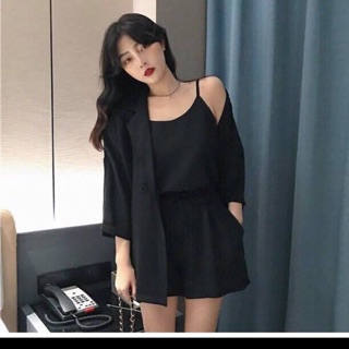 Set vest 3 món siêu cá tính!! sale màu đen/