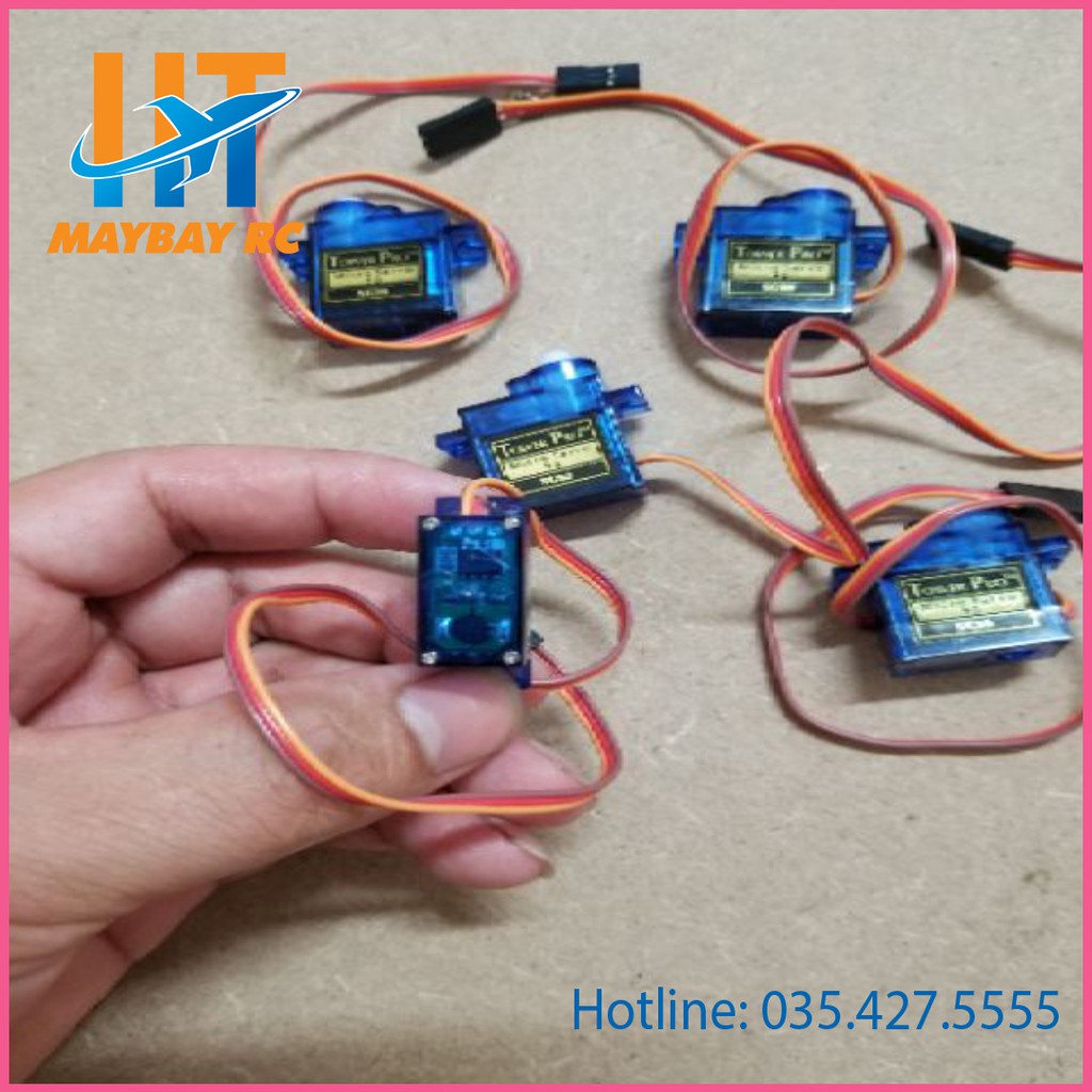 Combo 5 động cơ servo xanh 9g ( đầy đủ phụ kiện)