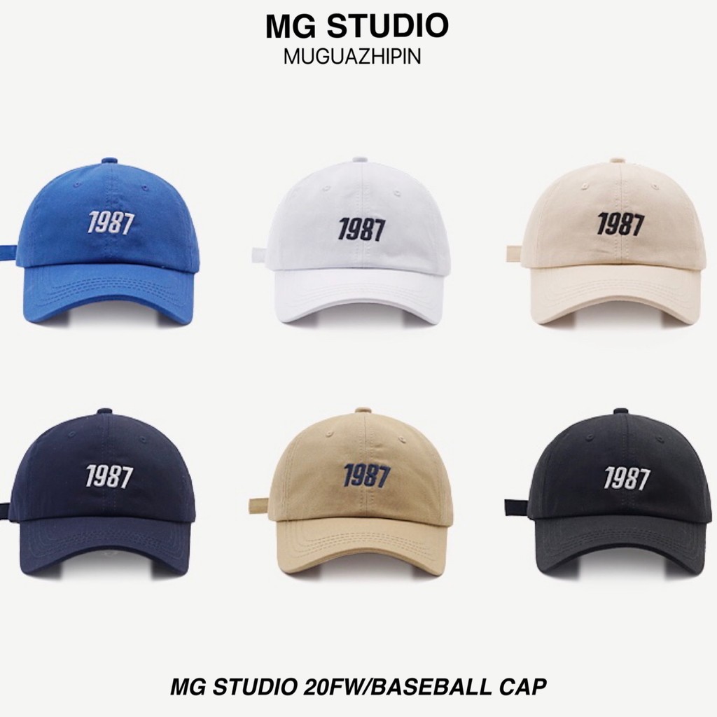 Mũ Lưỡi Trai MG STUDIO Thêu Chữ Số 1987 Cá Tính