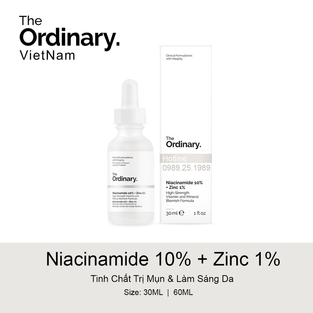 The Ordinary - Tinh Chất Mờ Thâm Mụn & Làm Sáng Da Niacinamide 10% + Zinc 1% (Đủ Bill mua hàng)