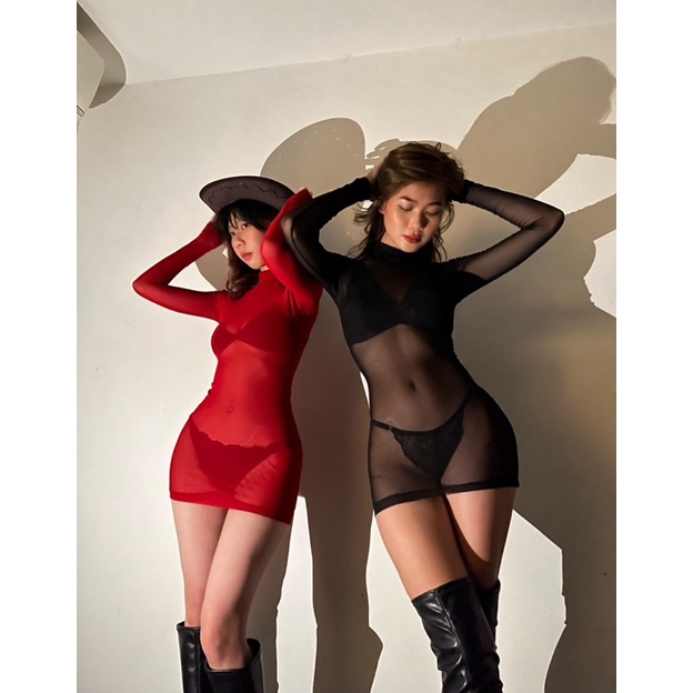 Đầm nữ xuyên thấu mỏng gợi cảm Lurer Dress S1341 co giãn chất liệu cao cấp Bralettehousevn