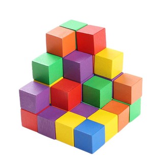 100 khối vuông Cube gỗ nhiều màu