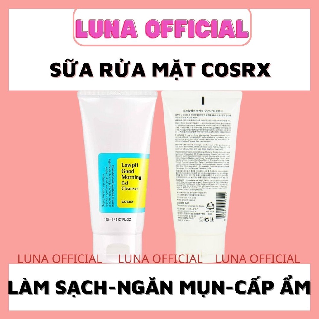 Sữa Rửa Mặt Cosrx Low PH Good Morning Gel Cleanser Dạng Gel Chiết Từ Dầu Cây Trà