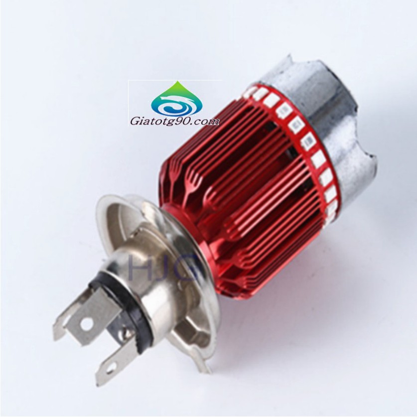 Đèn Fa led 3 chân H4 7 màu gắn pha xe máy  206358 + Tặng 1 Đèn Led Gắn van xe .