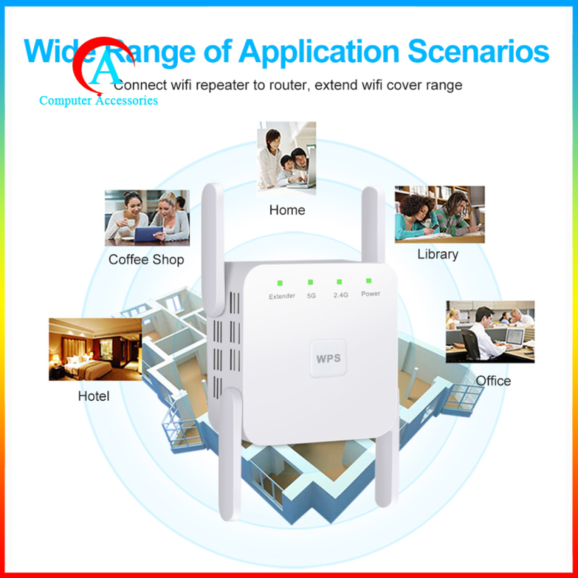 Bộ Khuếch Đại Tín Hiệu Wifi 1200mbps 2.4g 5g 4 Ăng Ten | BigBuy360 - bigbuy360.vn